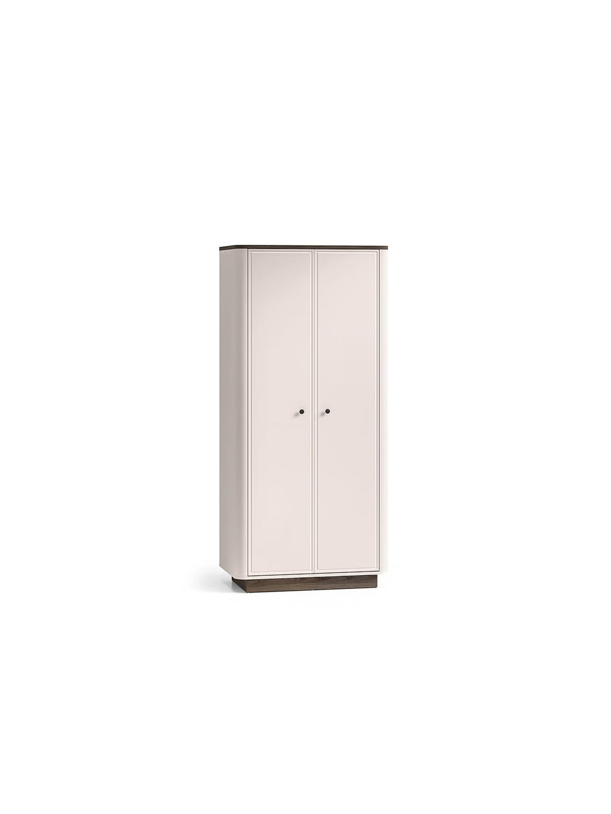 Otevírací skříň Amberto 92 cm v barvě kašmíru s podnoží dub windmill dark, pohled zepředu