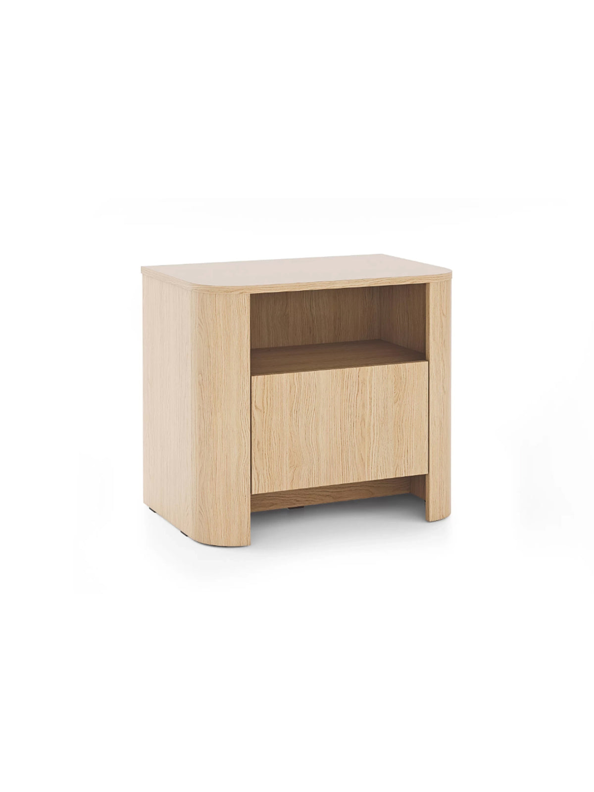 Noční stolek Sorrenti 58 cm s jednou zásuvkou a dvířky v barvě dub vicenza