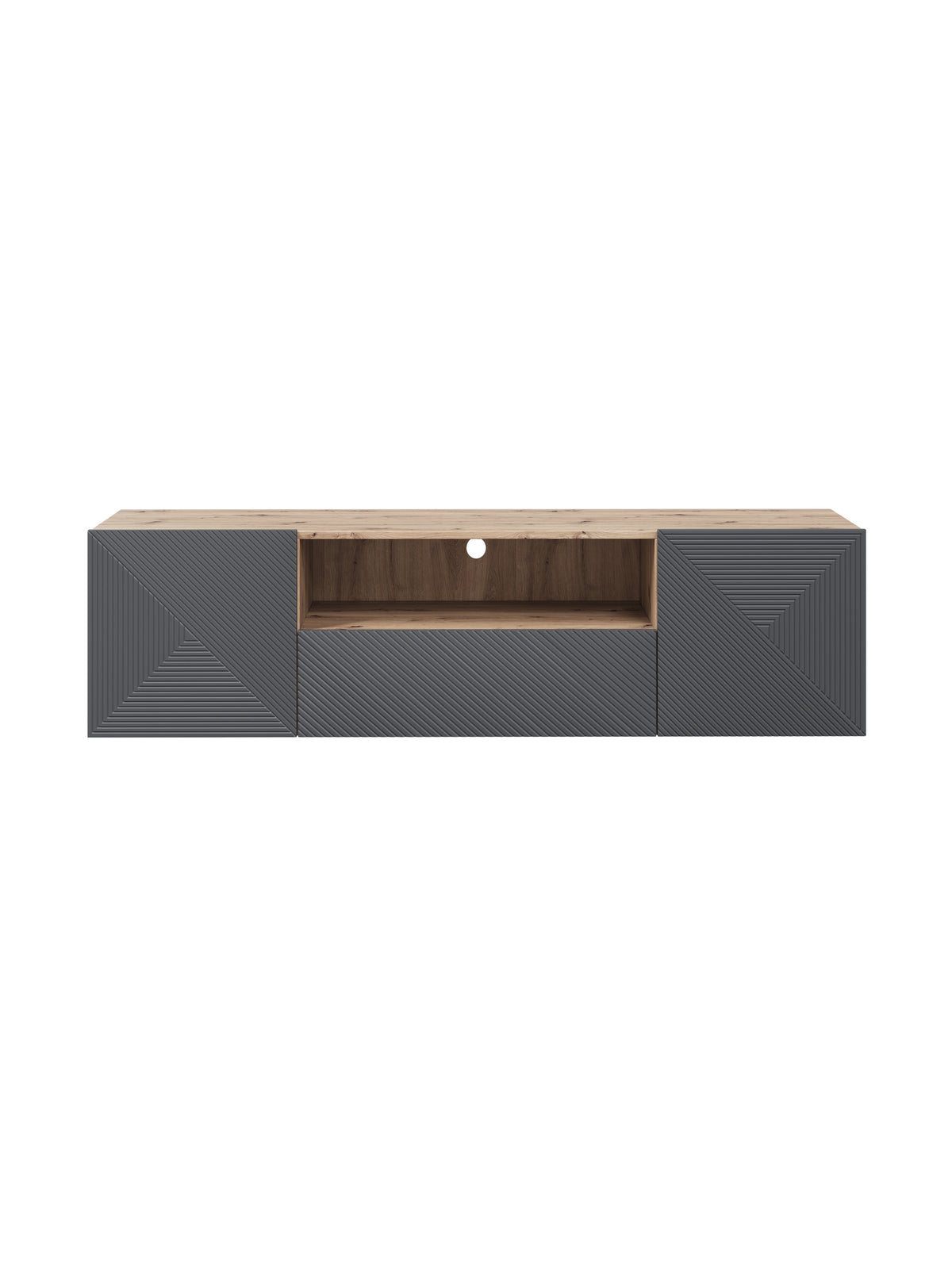 Skříňka RTV Asha 167 cm závěsná z szuflada i wneka - artisan / rivier stone mat