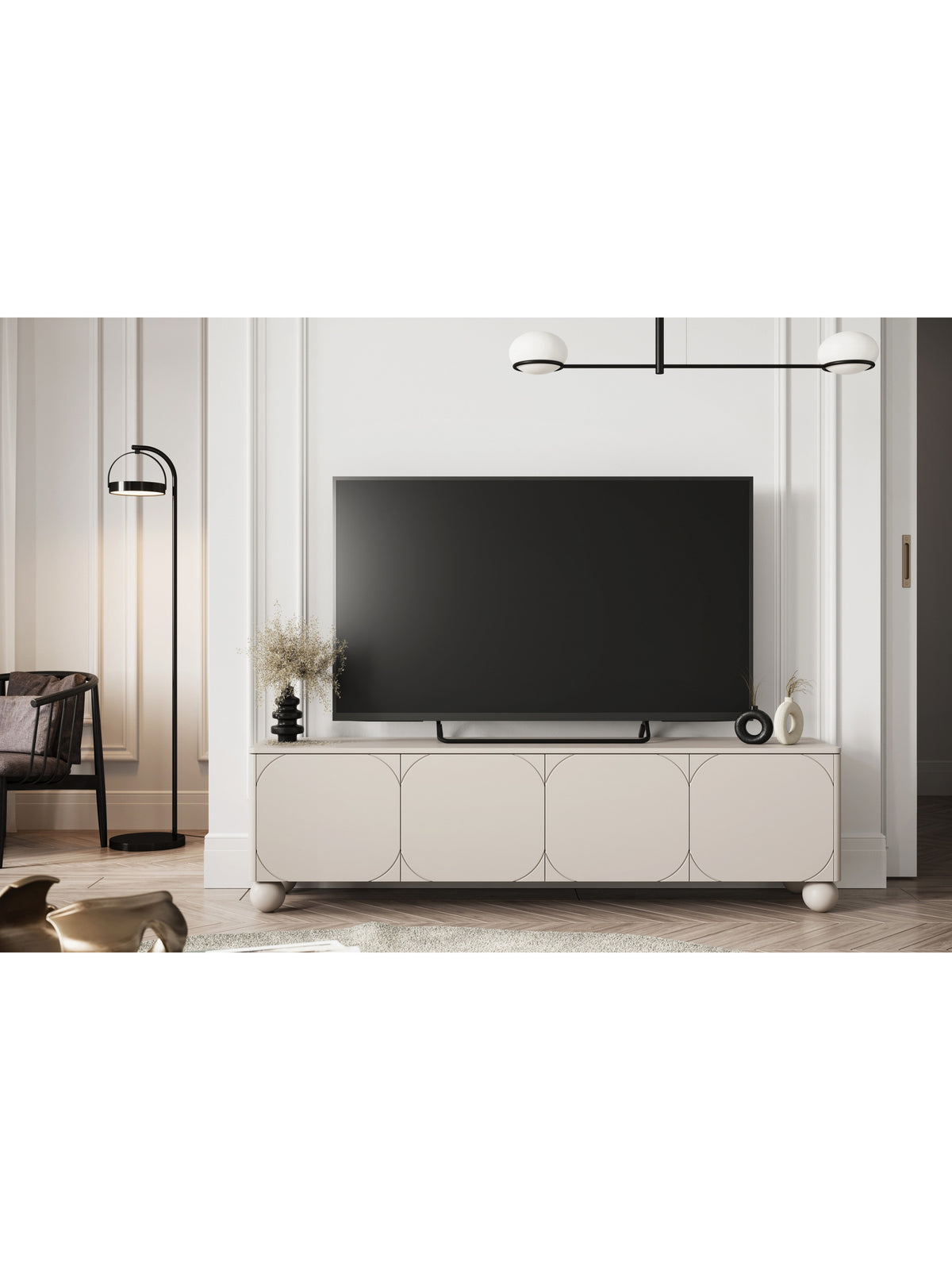 TV skříňka Sonatia II 200 cm se čtyřmi dveřmi v barvě kašmír matná