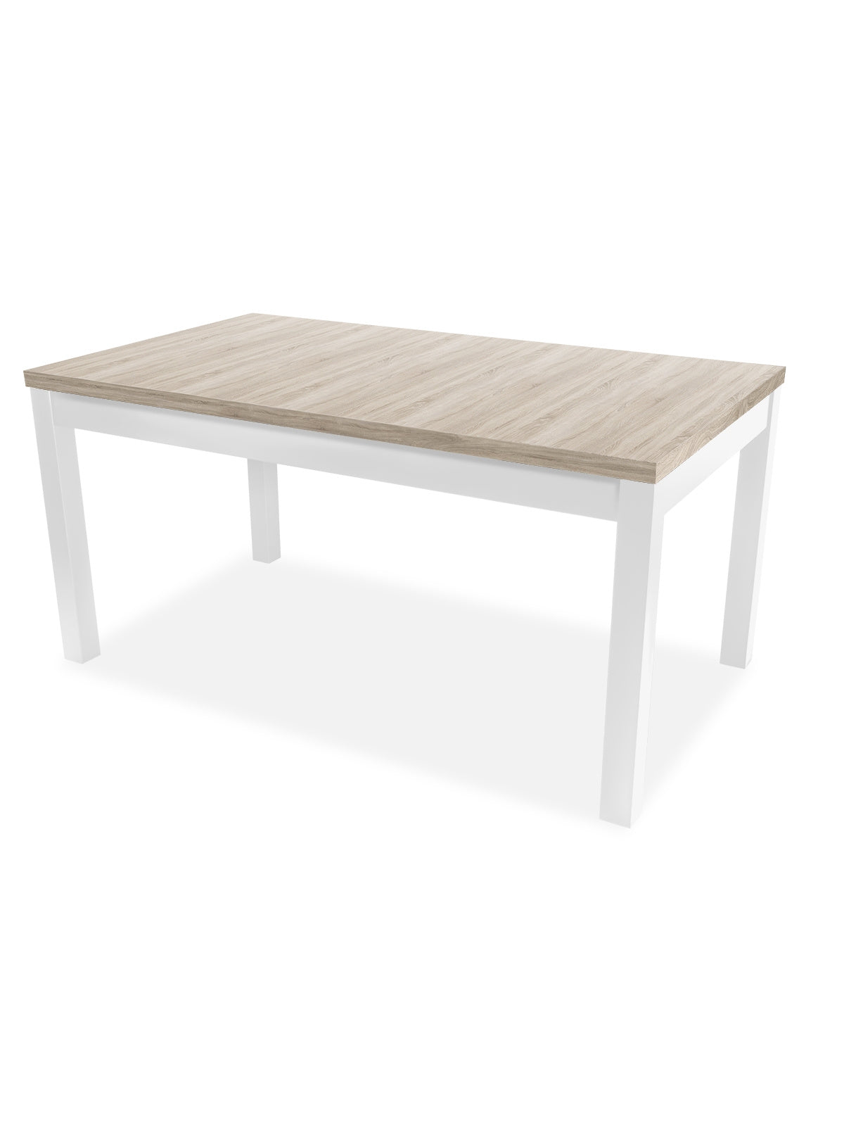 Rozkládací stůl Werona 140-220x80 cm s bílýma nohama a světlou deskou