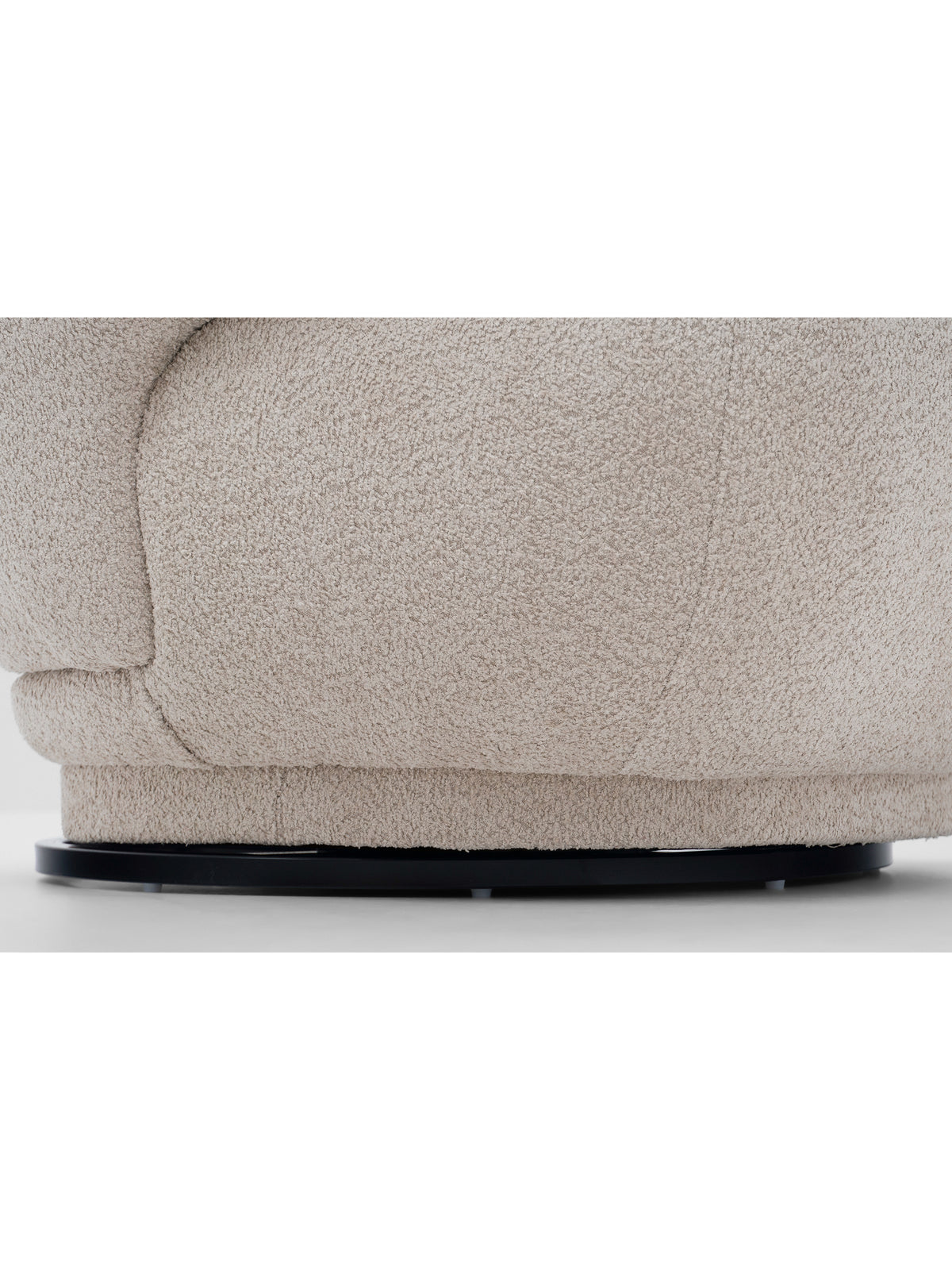 Křeslo Skindi otočné béžové boucle, detail otočné podnože