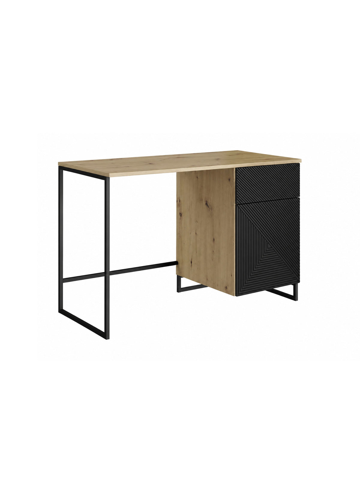 psací stůl Asha 120 cm z szuflada - artisan / černá mat / černá Rošt