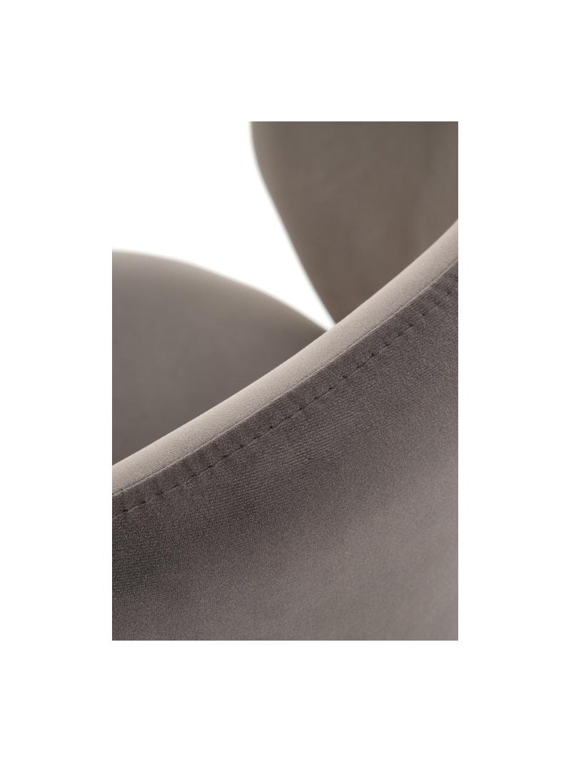 Polstrovaná barová židle Moriva šedý samet Mavel 14 detail sedáku a opěradla