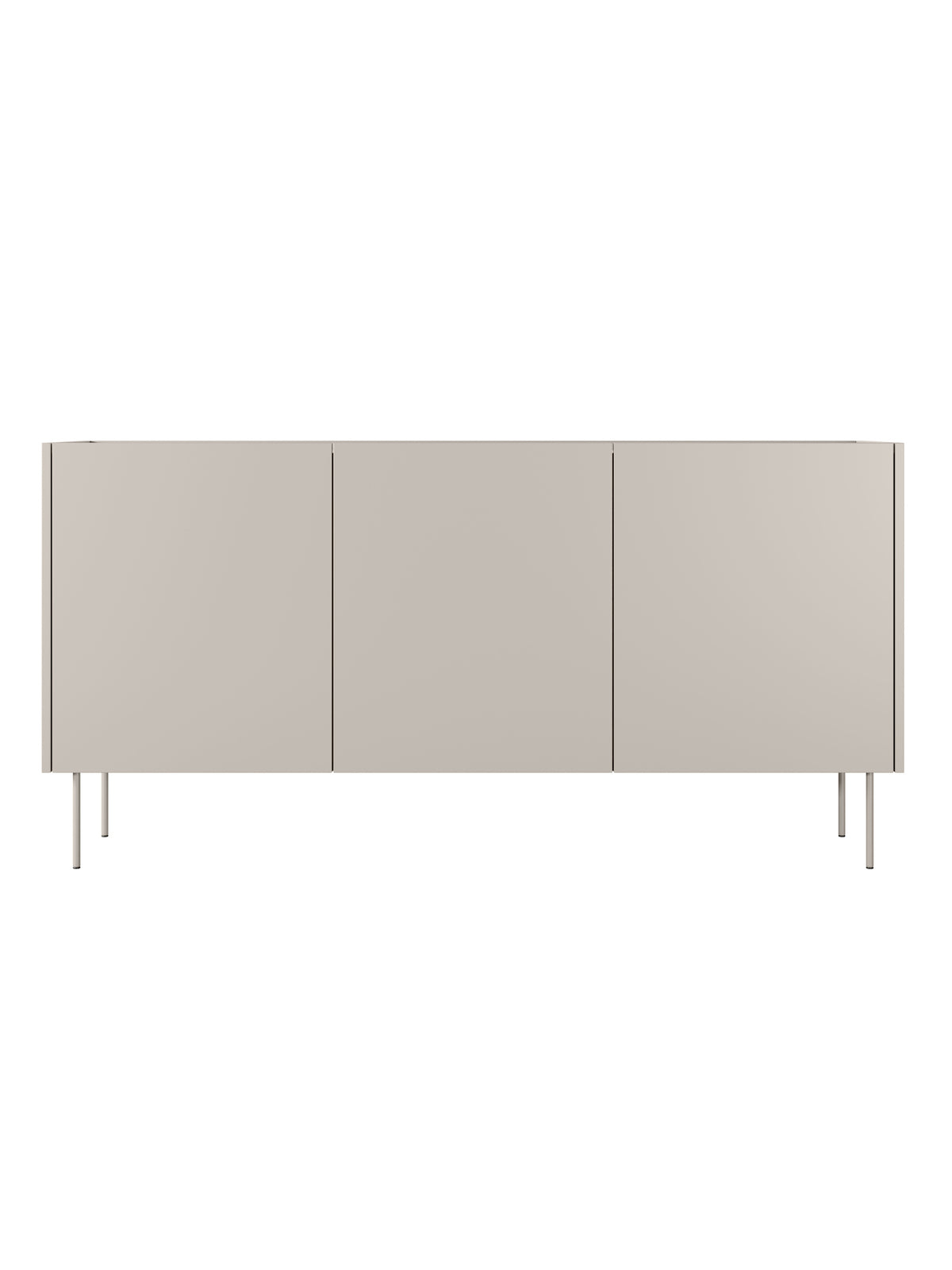 Komoda Desin 170 cm v barvě kašmíru se 2 skrytými zásuvkami a kovovými nohami, hladký přední panel