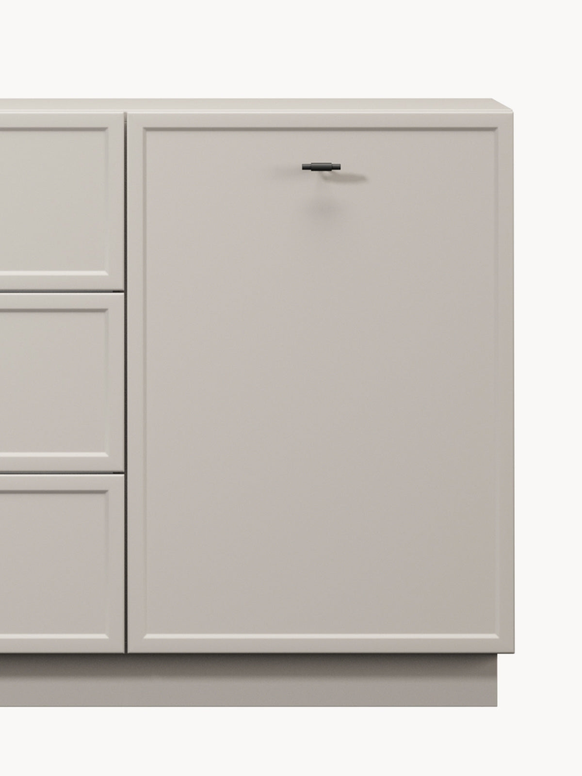 Komoda Lorini 150 cm se zásuvkami - kašmír / černá Úchytky T-bar