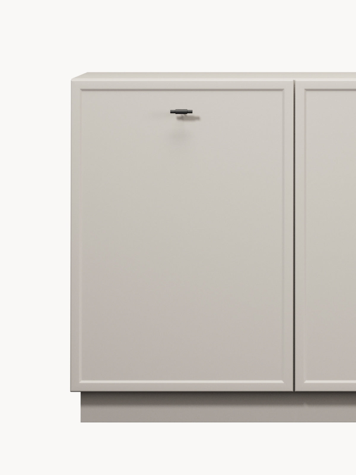 Komoda Lorini 200 cm čtyřdveřová - kašmír / černá Úchytky T-bar