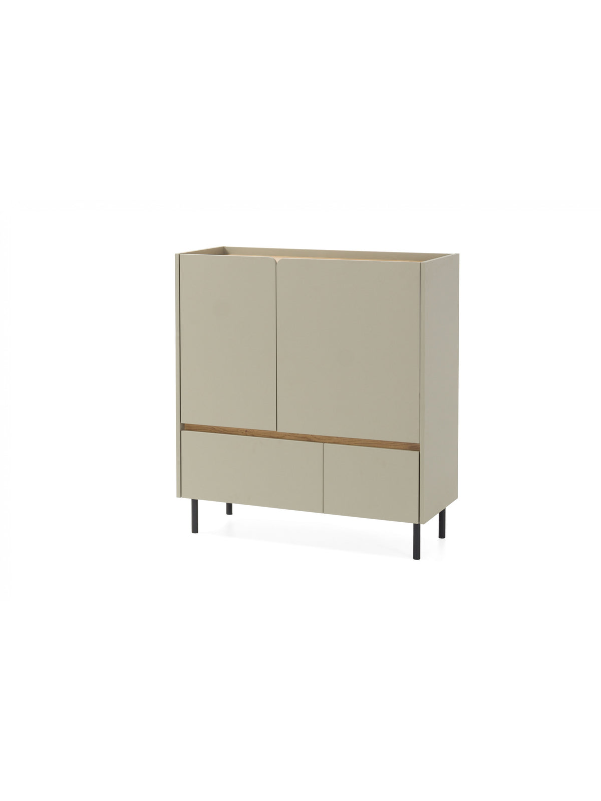 Komoda Altea 95 cm z szufladami w kolorze eukaliptus i dąb baltic dune na metalowych nogach