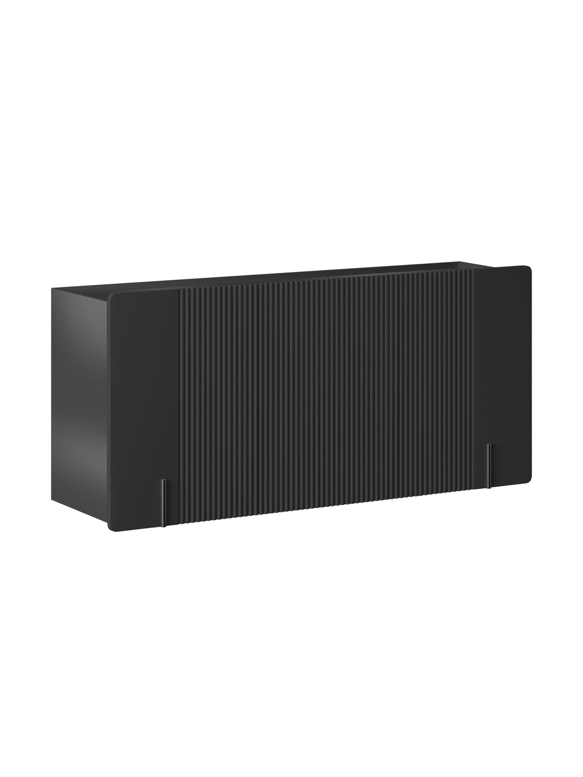 Komoda Malmi 150 cm třídveřová závěsná - černá mat / černá