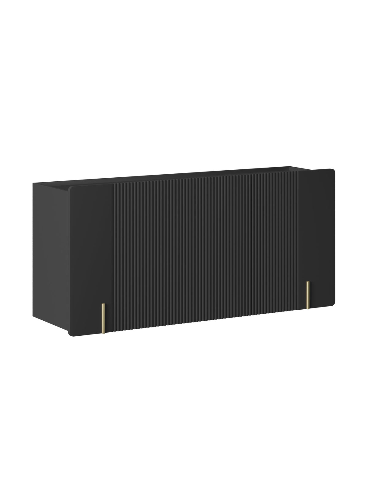 Komoda Malmi 150 cm třídveřová závěsná - černá mat / zlatá
