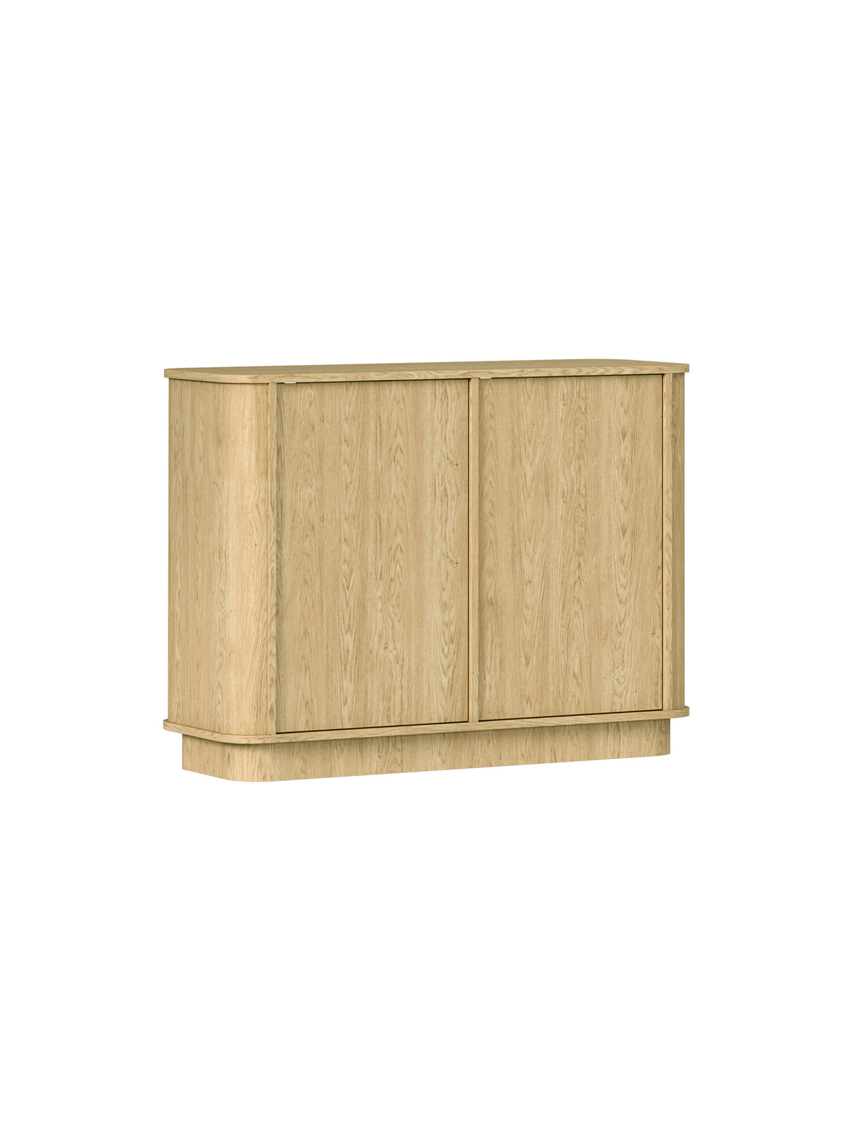 Komoda Vello 108 cm dwudrzwiowa w kolorze dąb baltic dune z zaoblonymi krawędziami