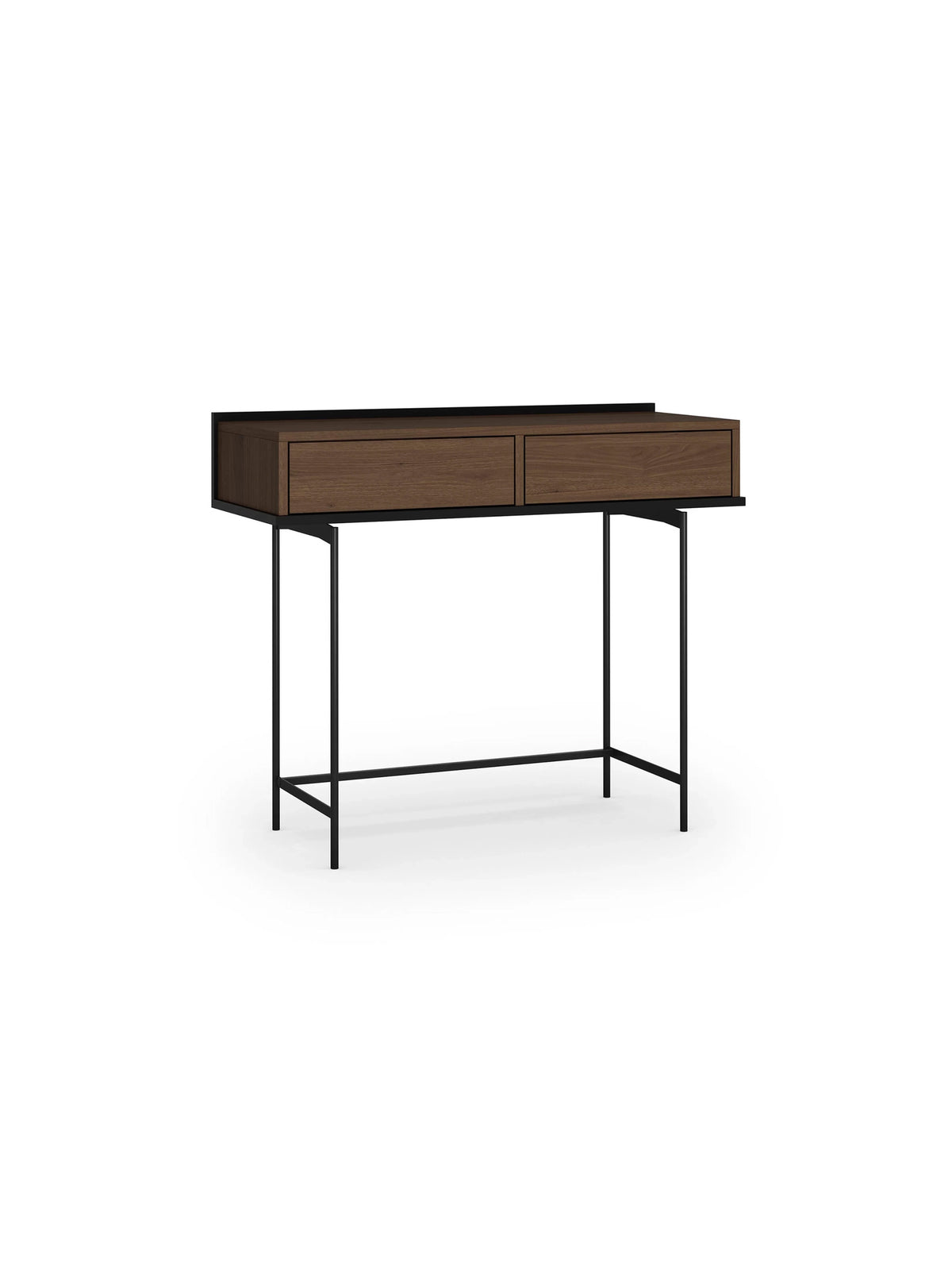 Konsola Zenar 100 cm z dwoma szufladami, orzech elegant z czarnymi nogami