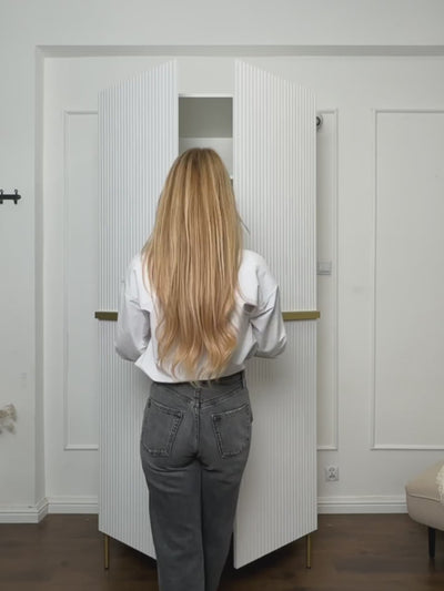 Szafa Nicole 100 cm z szufladami - czarny mat / złote uchwyty