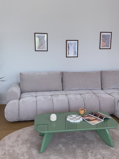 Narożnik Lutario Maxi z funkcją spania lewostronny - beżowy szenil Vibe 08