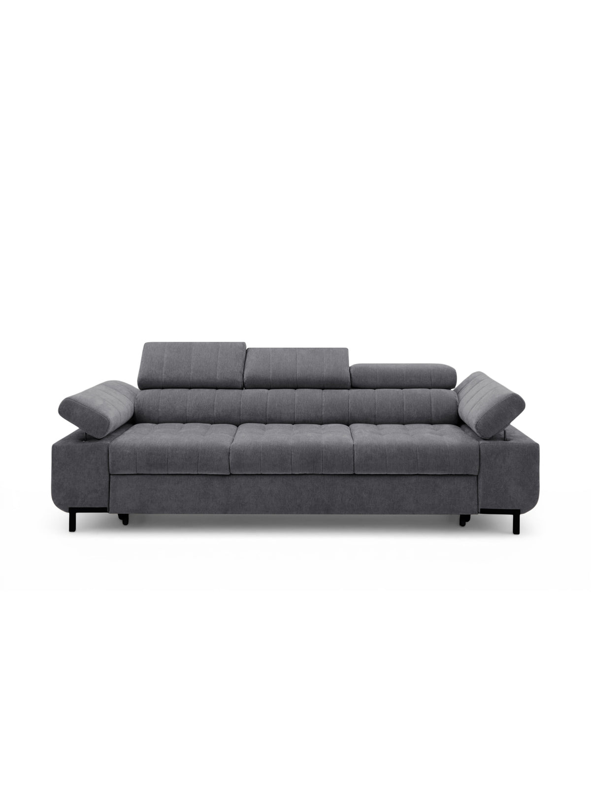 Sofa trzyosobowa Tyrion z funkcją spania szary szenil Vibe 95 widok z przodu
