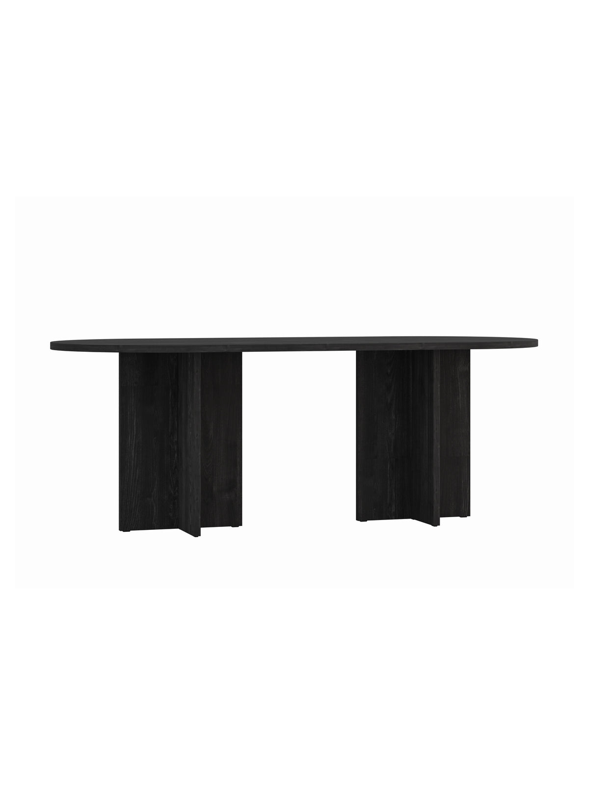 Černý oválný stůl Aurelium 204x90 cm s laminovanou deskou a nohami