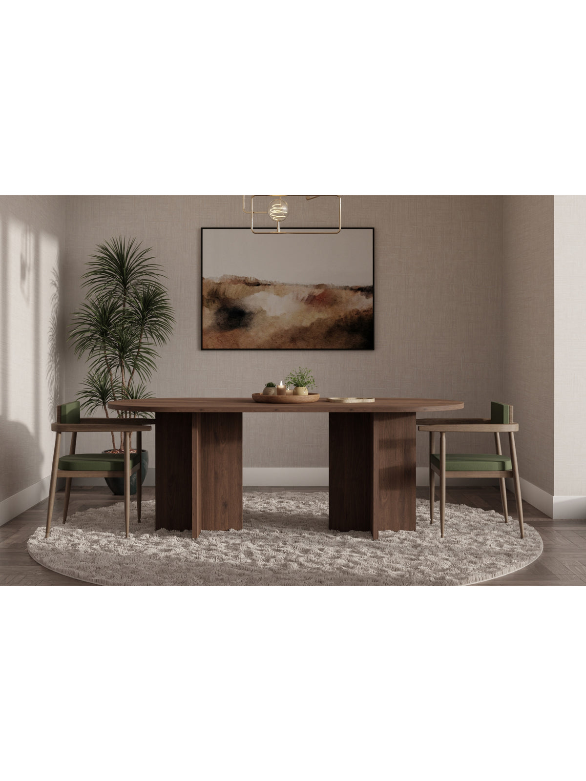 Stół owalny Aurelium 204x90 cm orzech brązowy blat i nogi z płyty laminowanej