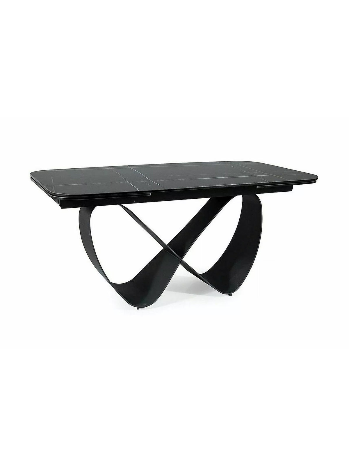 Stůl rozkladany Elunari 160-240x90 cm - mramor azario black / černá mat