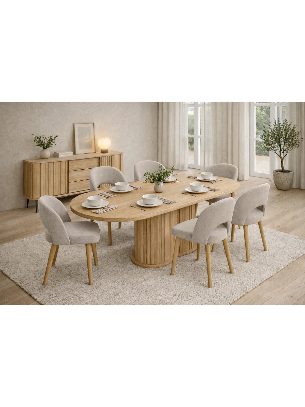 Rozkládací stůl Luvio 180-220x90 cm v barvě dub cremona s ryhovanou deskou