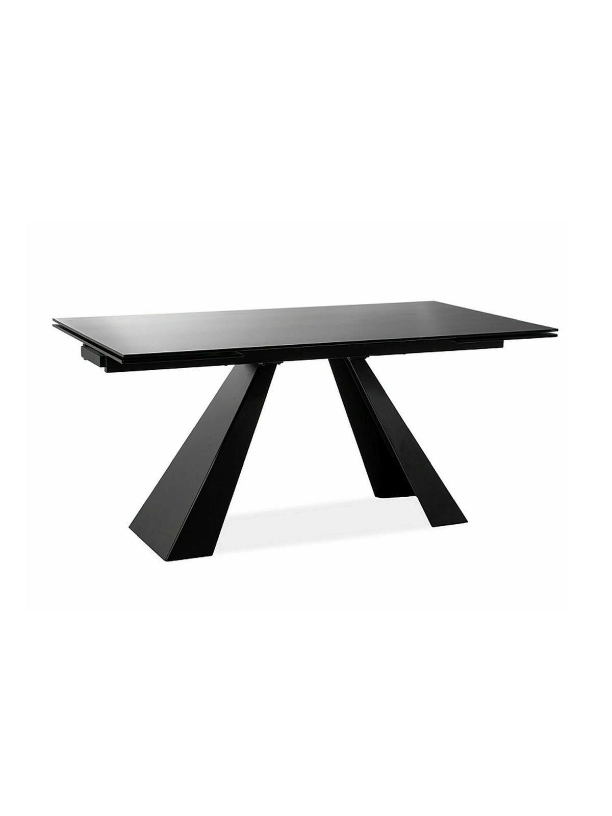 Rozkládací stůl Zanivo 160-240x90 cm černý mat s kovovými nohami, obdélníková deska