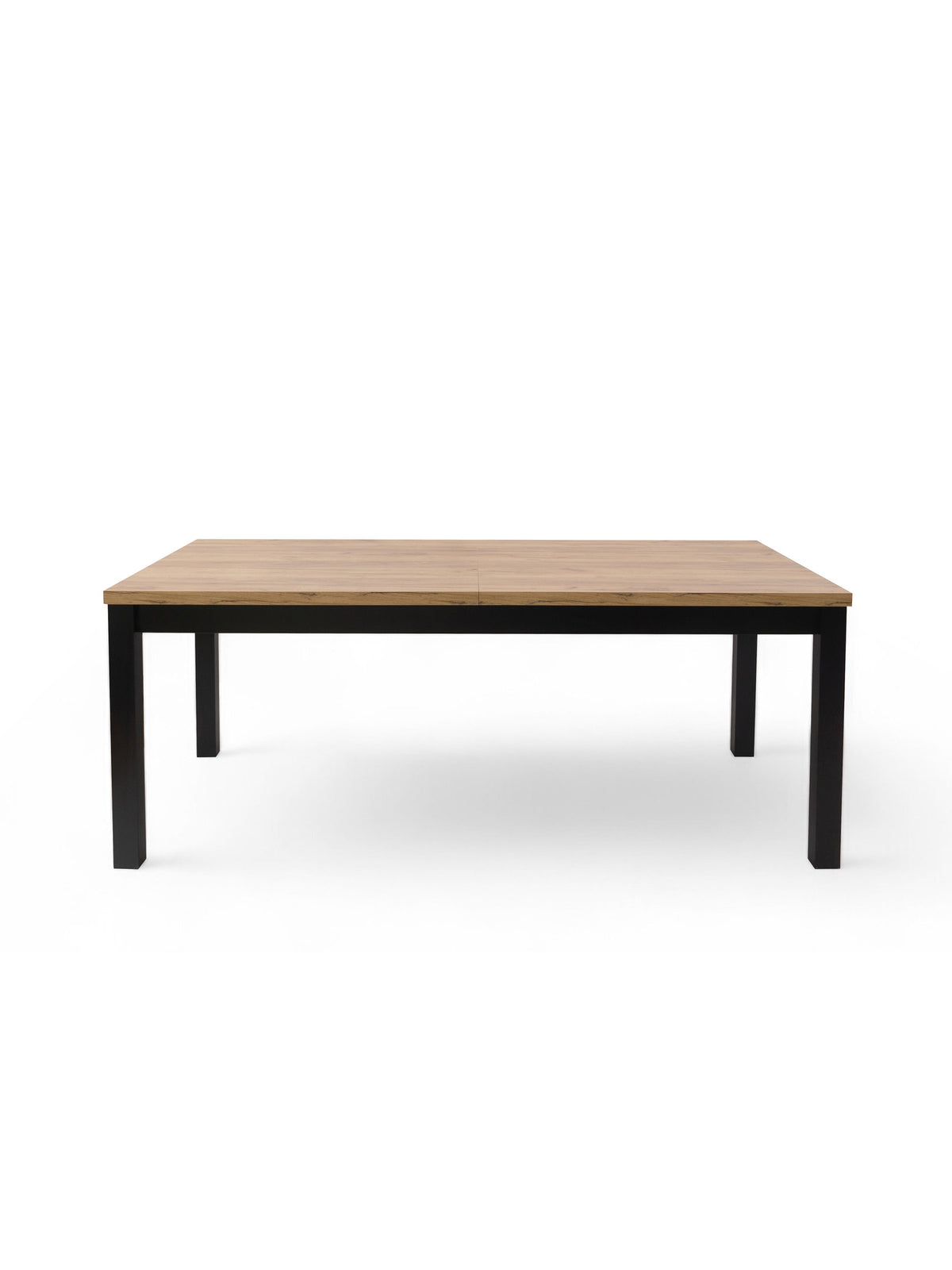 Rozkládací stůl Werona 140-180x80 cm dub craft s černými nohami, přední pohled