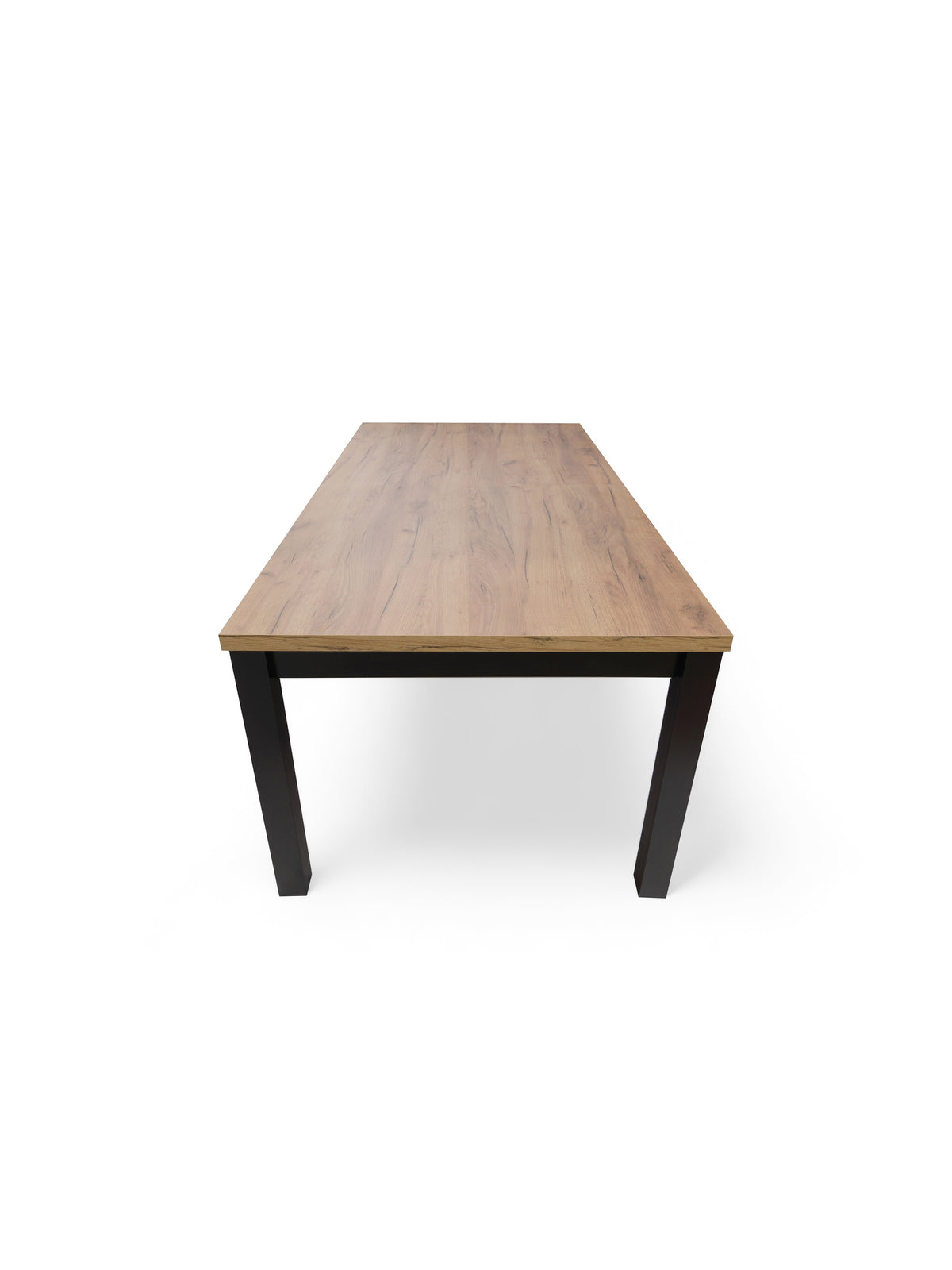 Rozkládací stůl Werona 140-220x80 cm dub craft s černými nohami, pohled shora
