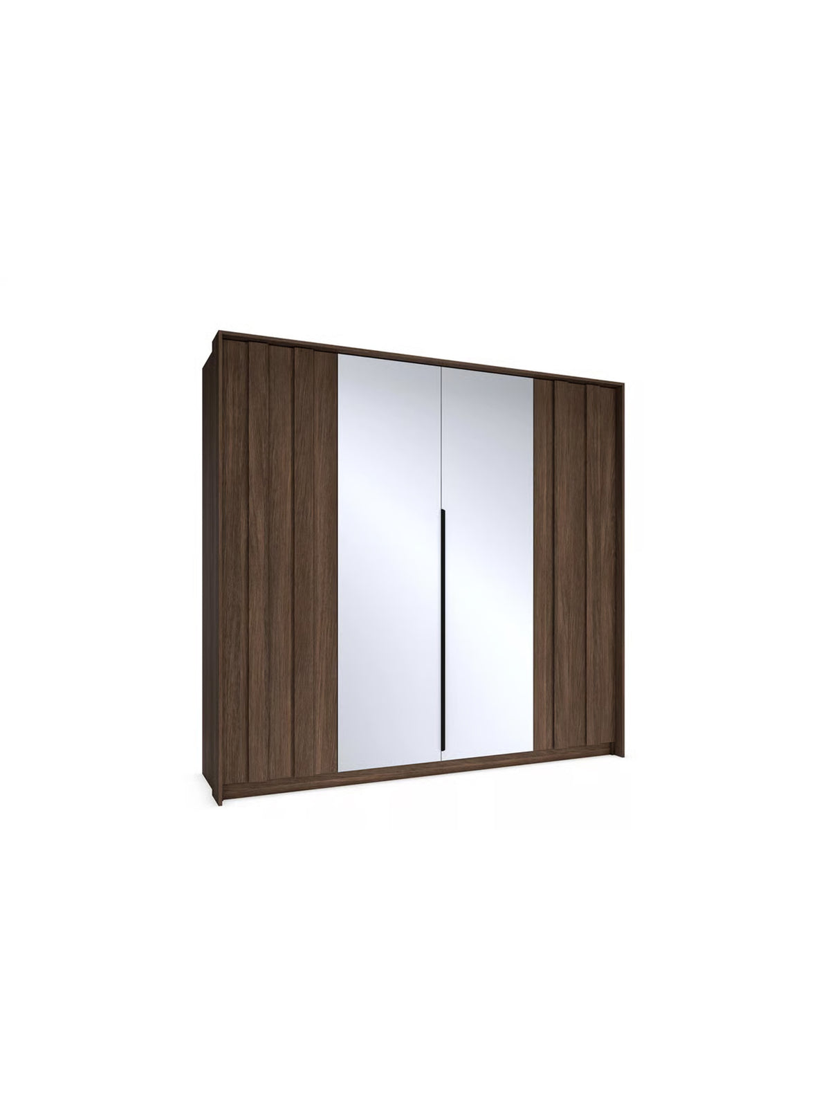 Šatní skříň Flaro 223 cm v barvě dub dunin se zrcadlem a teplým LED osvětlením