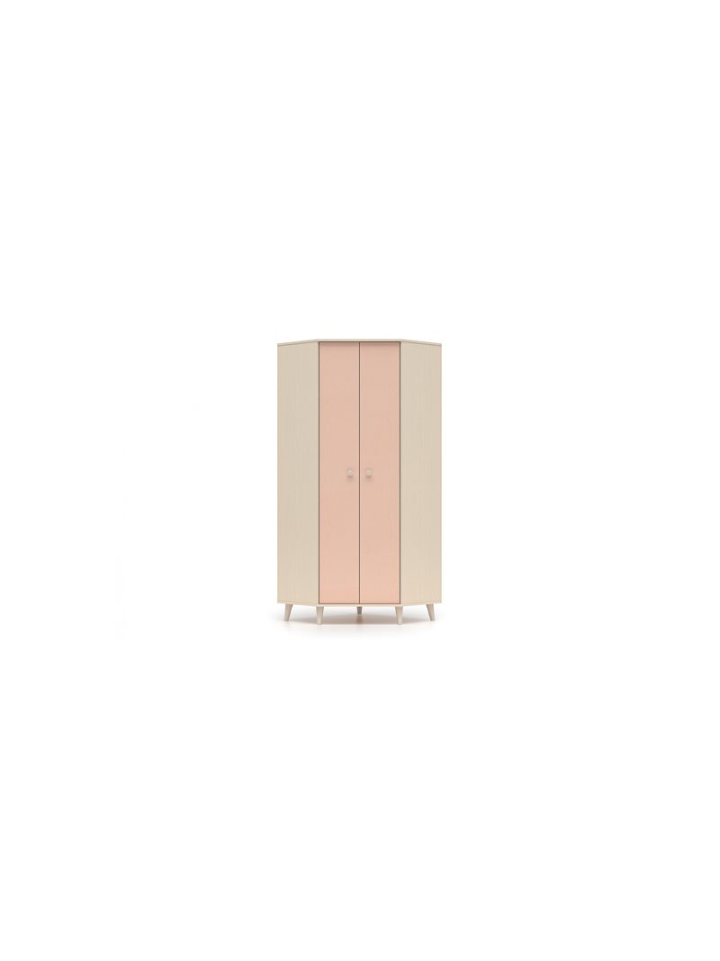 Dětská rohová skříň Marla 80 cm v barvách desert sand a millenial pink