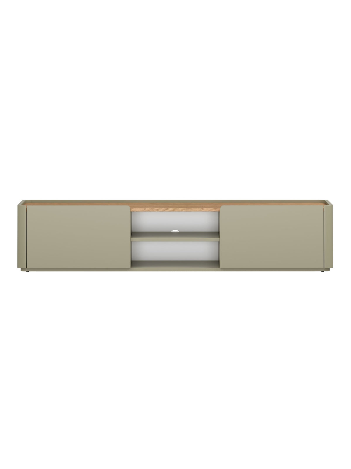 TV stolek Elivo 170 cm s zásuvkou v barvě eukalyptu s deskou dub baltic dune, hladký front