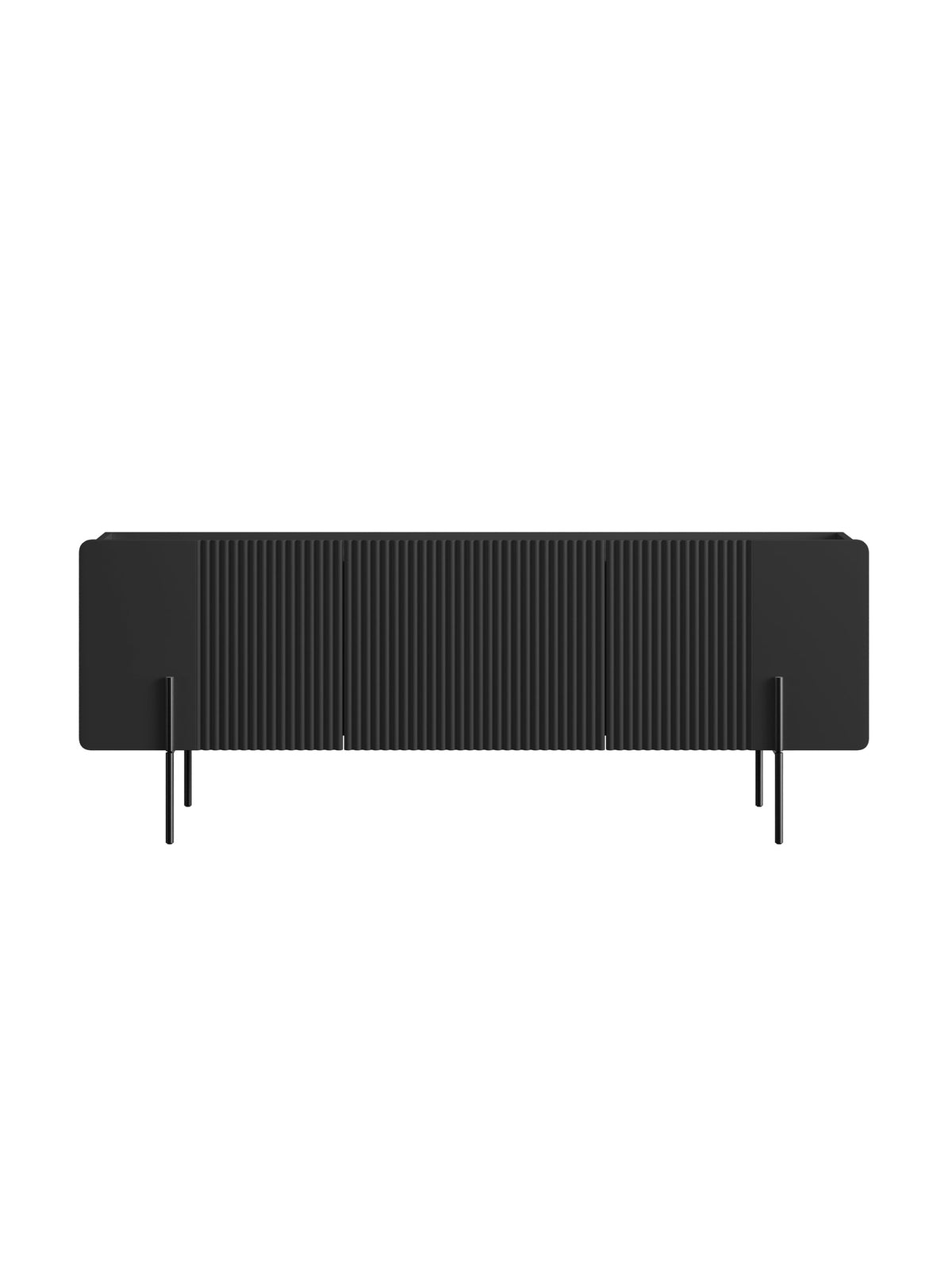 skříňka RTV Malmi 150 cm - černá mat / černá nozki