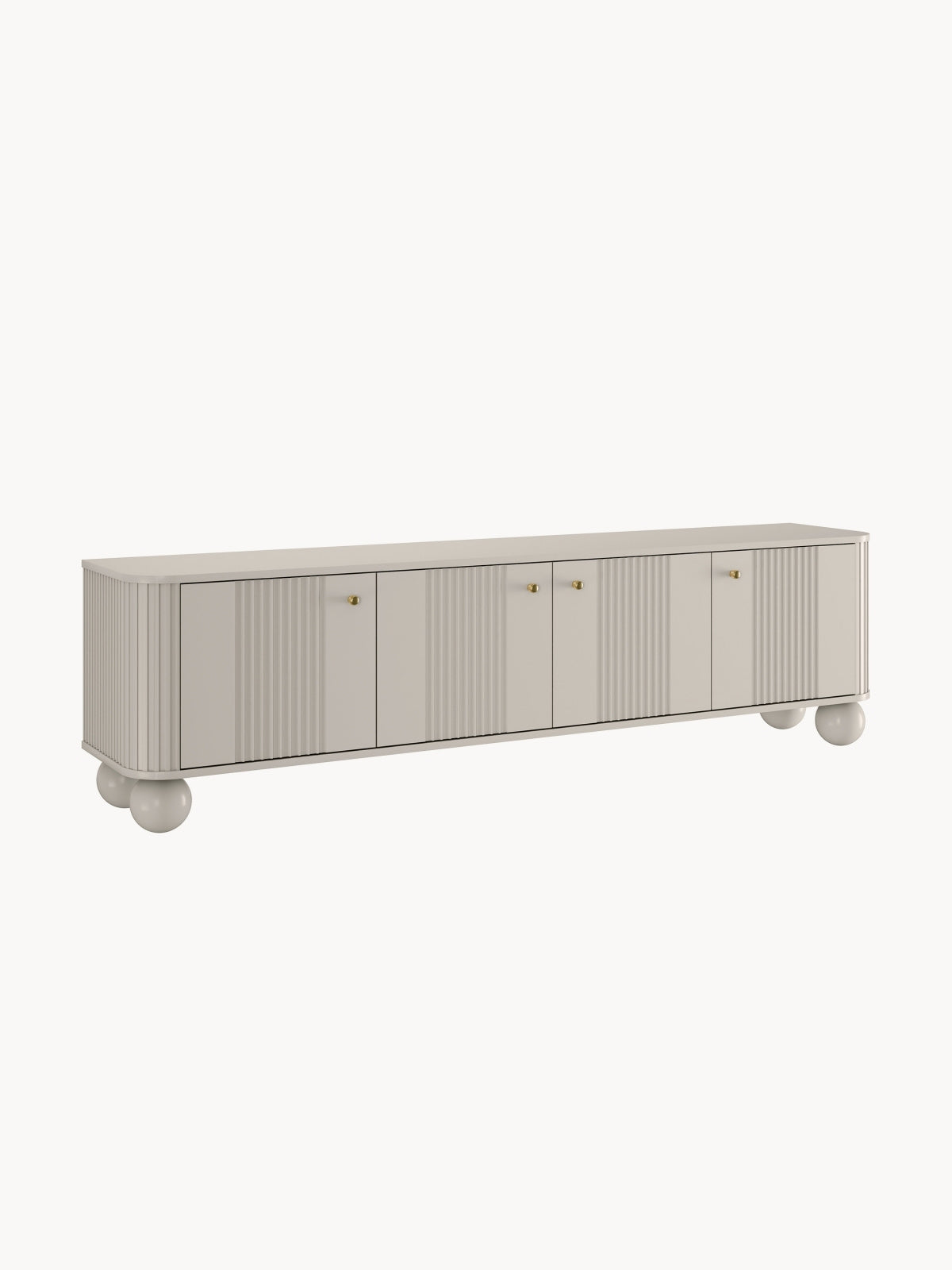 skříňka RTV Vesper 4D 187 cm - kašmír / zlote Úchytky / Nohy kule
