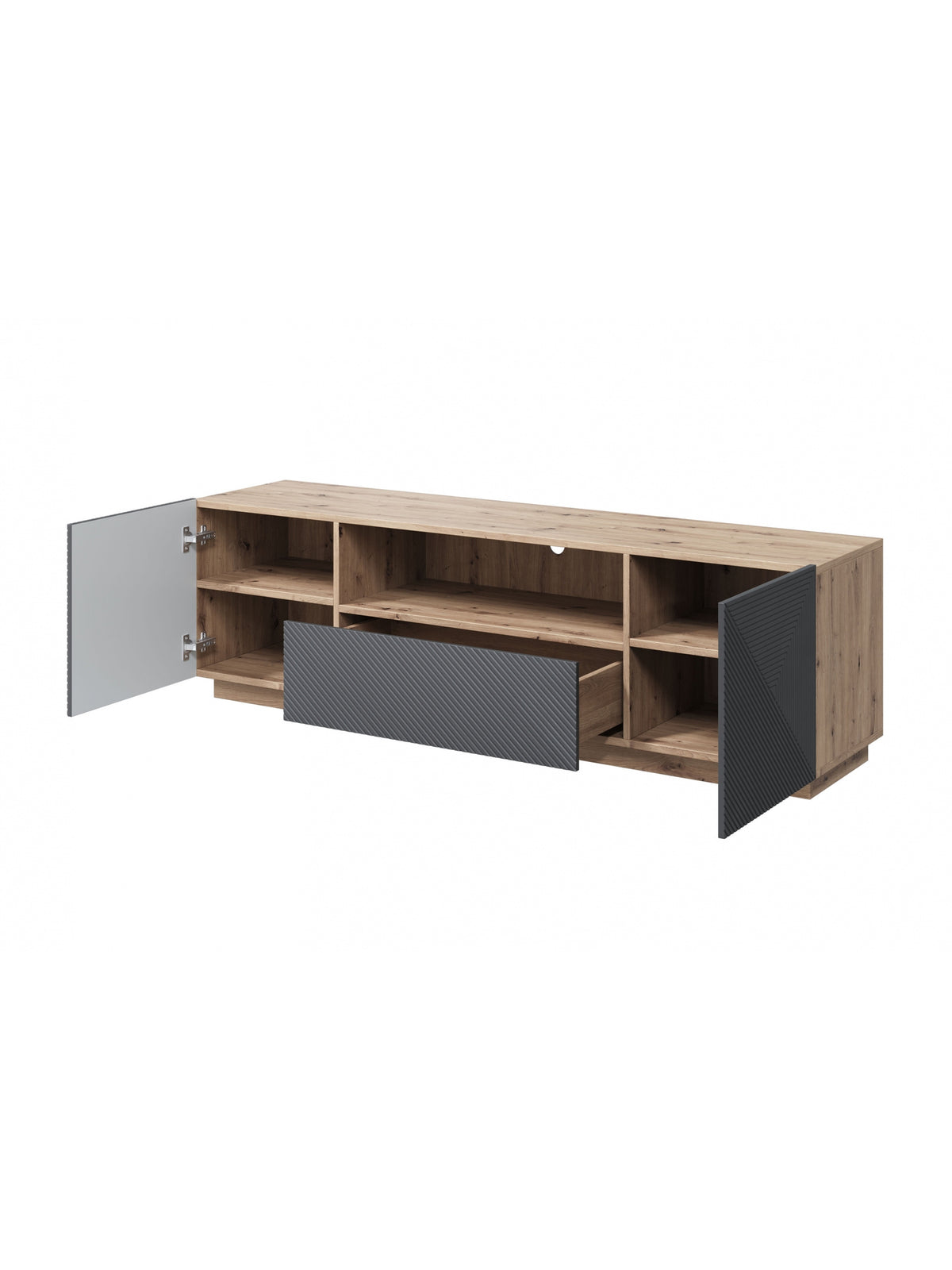 skříňka RTV z szuflada Asha 167 cm - artisan / rivier stone mat