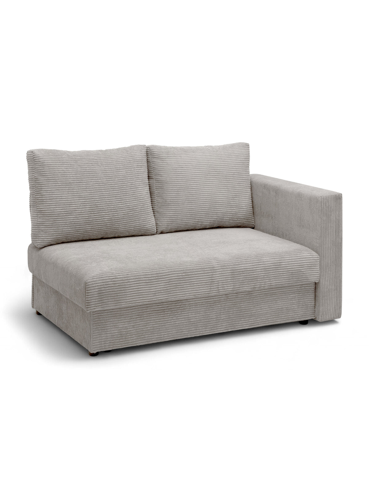 Levé rozkládací sofa Maciek v béžovém manšestru Lincoln 83 s dvěma polštáři